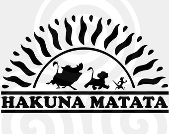Hakuna matata, Lion king inspired, Sizeable, Vector, PDF, SVG, PNG, Silhouette, Vinyl cutter, Cricut, T-shirt, Poster, etc. download