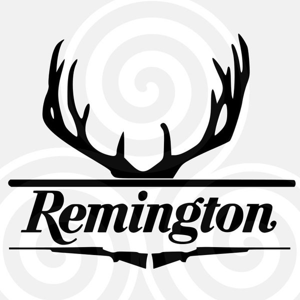 Hunting Remington Monogram Frame Antler Deer Rifle SVG Deer Remington Monogram Clipart Svg Dxf Eps Png Pdf Silhouette Cricut Cut File