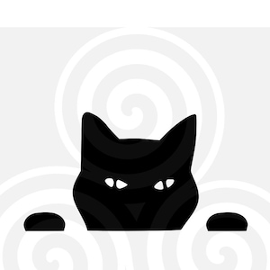 Black cat 2, cat face, Sizable, Vector, PDF, SVG, PNG, Silhouette, Vinyl cutter, Cricut, Cut ready, T-shirt, Poster, etc. download