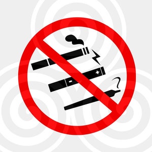 No fumar, cigarrillos, cigarrillos electrónicos, prohibición de fumar, Tamaño grande, Vector, PDF, SVG, PNG, Silueta, Cortador de vinilo, Listo para cortar, Camiseta, Póster, etc.