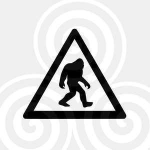 Bigfoot, road, sign, Sizable, Vector, PDF, SVG, PNG, Silhouette, Vinyl cutter, Cricut, T-shirt, Poster, Cut ready, etc. download