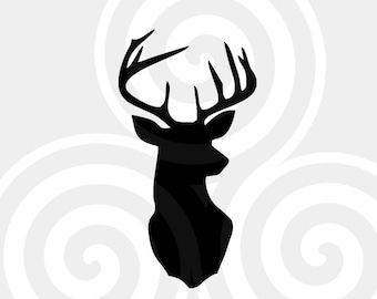 Deer Head, Silhouette, Sizeable, Vector, PDF, SVG, PNG, Silhouette, Vinyl cutter, Cricut, T-shirt, Poster, etc. download