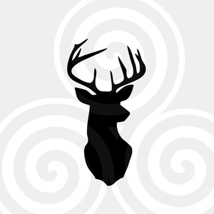 Deer Head, Silhouette, Sizable, Vector, PDF, SVG, PNG, Silhouette, Vinyl cutter, Cricut, T-shirt, Poster, etc. download