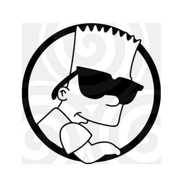 Bart, Sunglasses, Sizable, Vector, PDF, SVG, PNG, eps, jpeg, dxf, Vinyl cutter, Cricut, Cut ready, T-shirt, Poster, etc. download