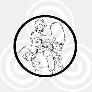 Simpsons family, Sizable, Vector, PDF, SVG, PNG, Silhouette, Vinyl cutter, Cricut, Cut ready, T-shirt, Poster, etc. download