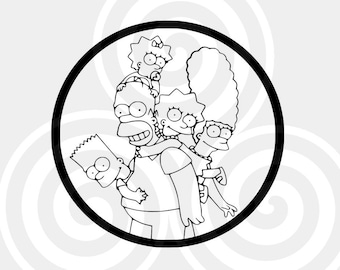 Simpsons family, Sizable, Vector, PDF, SVG, PNG, eps, jpeg, dxf, Vinyl cutter, Cricut, Cut ready, T-shirt, Poster, etc. download