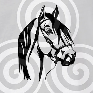 Horse head, Sizable, Vector, PDF, SVG, PNG, Silhouette, Vinyl cutter, Cricut, Cut ready, T-shirt, Poster, etc. download