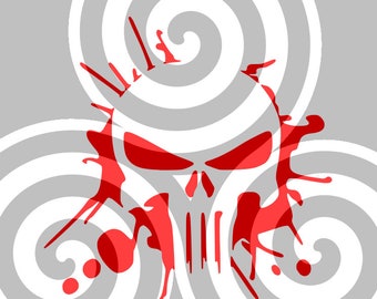 Punisher blood splat, Punisher movie inspired, Sizeable, Vector, PDF, SVG, PNG, Silhouette, Vinyl cutter, T-shirt, Poster, etc. download