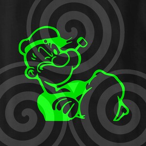 Popeye, großformatig, Vektor, PDF, SVG, PNG, Silhouette, Vinylschneider, Cricut, schnittfertig, T-Shirt, Poster usw. herunterladen Bild 2
