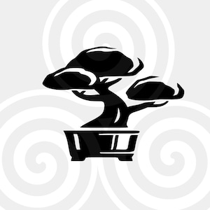Bonsai, Sizable, Vector, PDF, SVG, PNG, Silhouette, Vinyl cutter, Cricut, T-shirt, Poster, etc. download