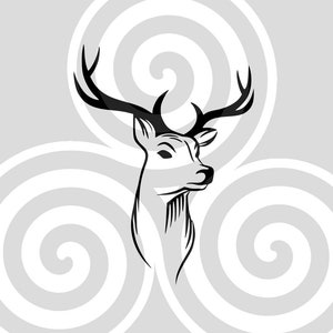 Deer Head Hunting Silhouette, Sizable, Vector, PDF, SVG, PNG, Silhouette, Vinyl cutter, Cricut, Cut ready, T-shirt, Poster, etc.