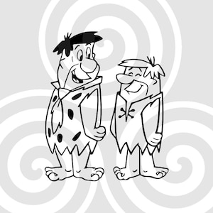 Fred and Barney, The Flintstones, Sizable, Vector, PDF, SVG, PNG, Silhouette, Vinyl cutter, Cricut, Cut ready, T-shirt, etc. download