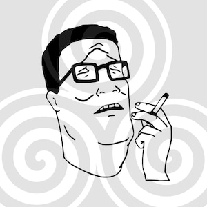 Hank Hill smoke, Sizable, Vector, PDF, SVG, PNG, Silhouette, Vinyl cutter, Cricut, Cut ready, T-shirt, Poster, etc. download