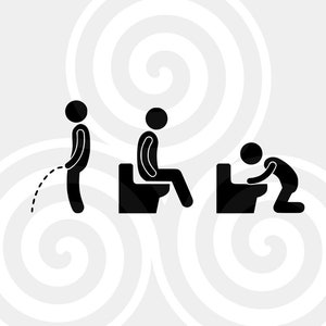 Toilet, Symbol, Pictogram, Sizable, Vector, PDF, SVG, PNG, Silhouette, Vinyl cutter, Cricut, Cut ready, T-shirt, Poster, etc. download