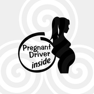 Pregnant Driver Inside, Sizable, Vector, PDF, SVG, PNG, Silhouette, Vinyl cutter, Cricut, T-shirt, Poster, etc. download