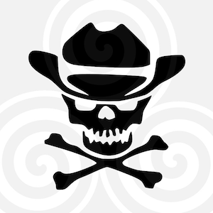 Skull Cowboy, Western, Sizable, Vector, PDF, SVG, PNG, Silhouette, Vinyl cutter, Cricut, Cut ready, T-shirt, Poster, etc. download