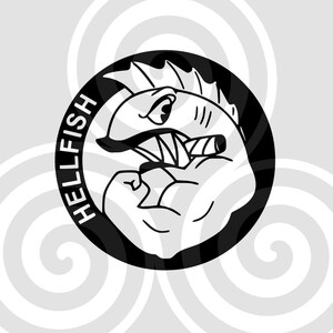 HellFish, tattoo, logo Sizable, Vector, PDF, SVG, PNG, Silhouette, Vinyl cutter, Cricut, Cut ready, T-shirt, Poster, etc. download