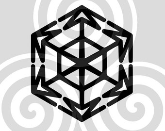Snowflake cube Illusion clipart, Sizeable, Vector, PDF, SVG, eps, dxf, png, jpg, Tattoo, Poster, Logo, etc. download