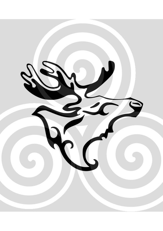 Moose Tribal Silhouette Sizable Vector PDF SVG PNG Eps | Etsy