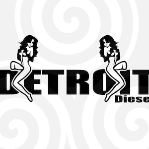 Detroit Diesel inspired, girl, Sign, Sizable, Vector, PDF, SVG, PNG, Silhouette, Vinyl cutter, Cricut, T-shirt, Poster, etc. download