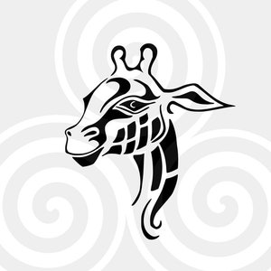 Giraffe, Tribal, Sizable, Vector, PDF, SVG, PNG, Silhouette, Vinyl cutter, Cricut, T-shirt, Poster, etc. download