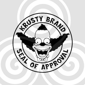 Krusty Brand, Seal of approval, Sizeable, Vector, PDF, SVG, PNG, Silhouette, Vinyl cutter, Cut ready, T-shirt, Poster, etc. download
