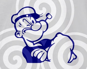 Popeye, Sizeable, Vector, PDF, SVG, PNG, Silhouette, Vinyl cutter, Cricut, Cut ready, T-shirt, Poster, etc. download