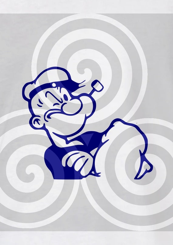 Popeye, Sizable, Vector, PDF, SVG, PNG, Silhouette, Vinyl cutter, Cricut, Cut ready, T-shirt, Poster, etc. download