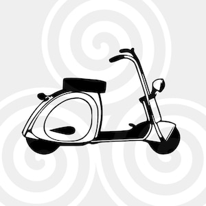 Scooter, Scalable, Vector, Clipart, PDF, SVG, PNG, eps, dxf, Vinyl cutter, Cricut, T-shirt, Poster, etc. download
