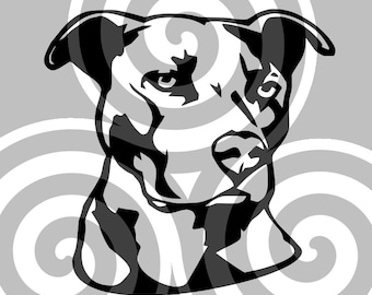 Dog Pitbull, monogram, Sizeable, Vector, PDF, SVG, PNG, Silhouette, Vinyl cutter, Cricut, Cut ready, T-shirt, Poster, etc. download