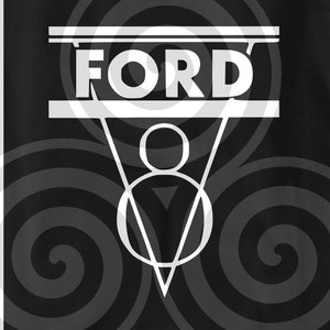 Ford V8 vintage inspired Sign, Sizable, Vector, PDF, SVG, PNG, Silhouette, Vinyl cutter, Cricut, T-shirt, Poster, etc. download