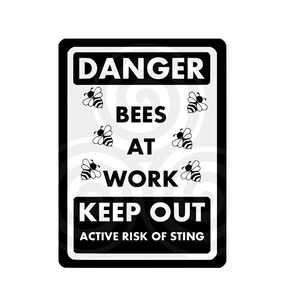Honeybess danger sign, Sizable, Vector, PDF, SVG, PNG, Silhouette, Vinyl cutter, Cricut, T-shirt, Poster, Cut ready, etc. download