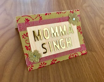 Personalized Handmade Mother's Day Card for Momma Singh - Custom Card - Personalized Card