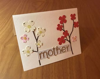 Handmade Mother's Day Card with Flowers - Custom Card