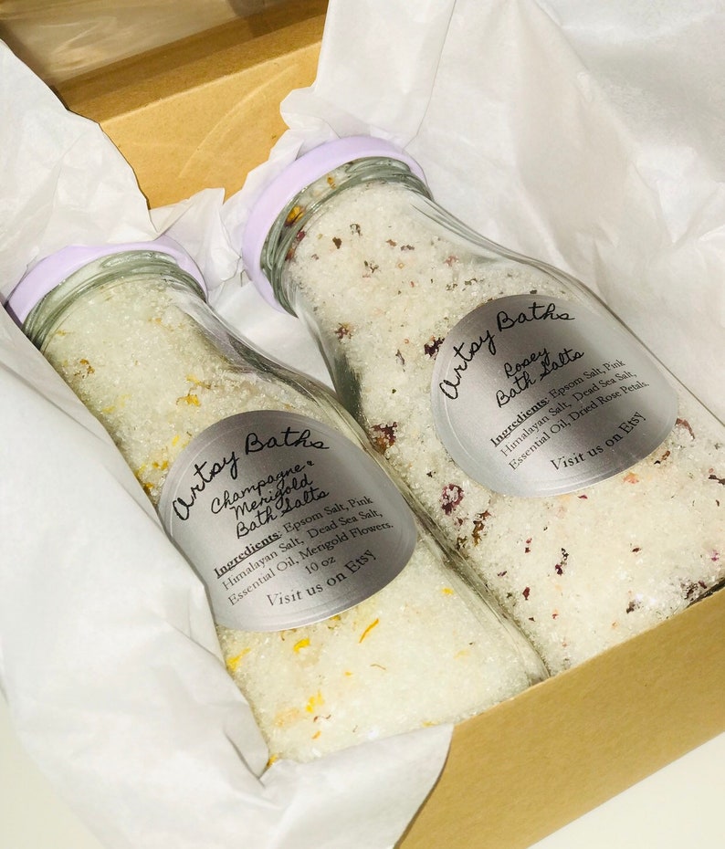 Bath Salt Gift Set Bath Salts Gift Basket Spa Etsy
