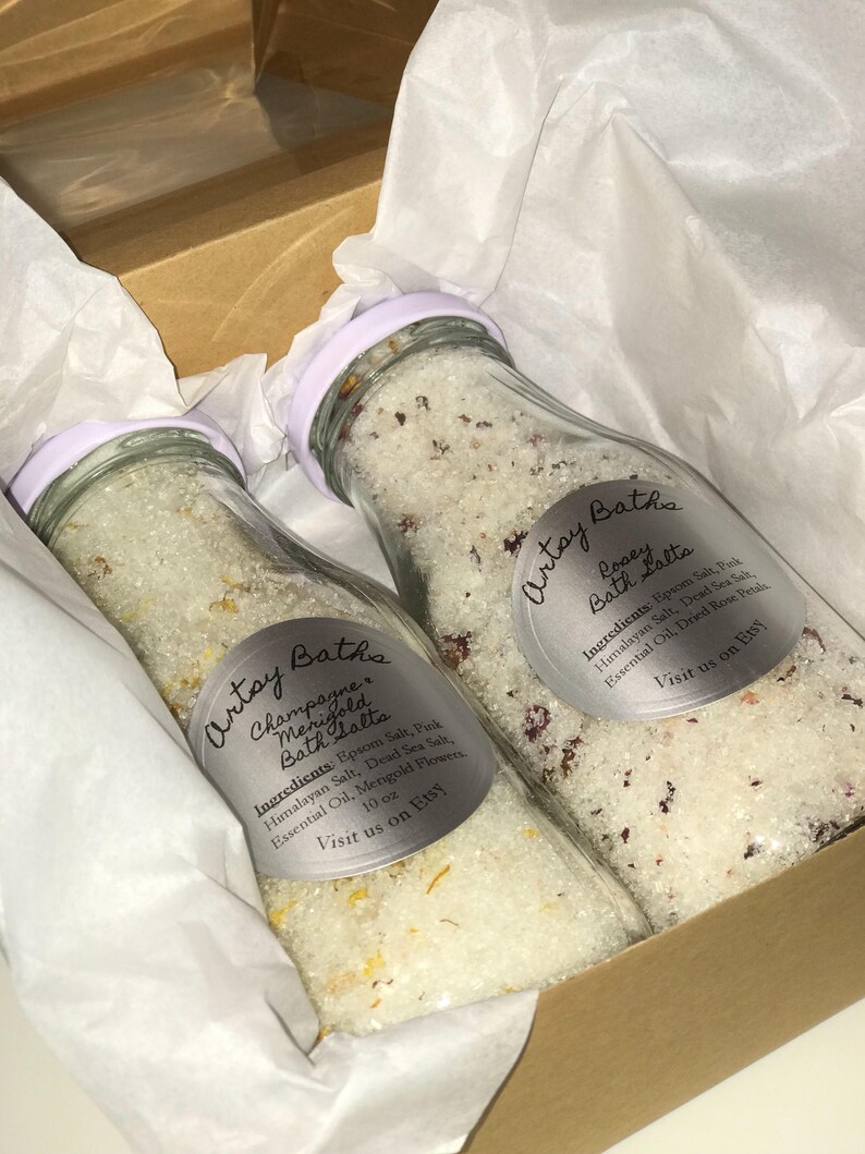 Bath Salt Gift Set Bath Salts Gift Basket Spa Etsy