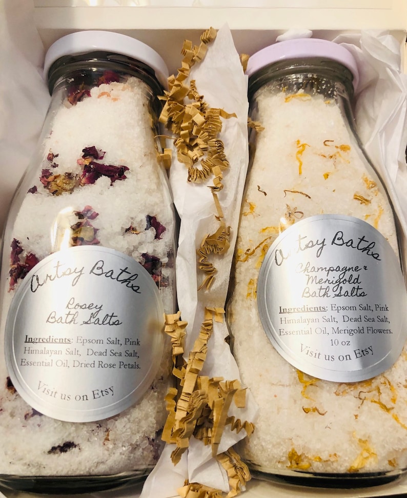 Bath Salt Gift Set Bath Salts Gift Basket Spa Etsy