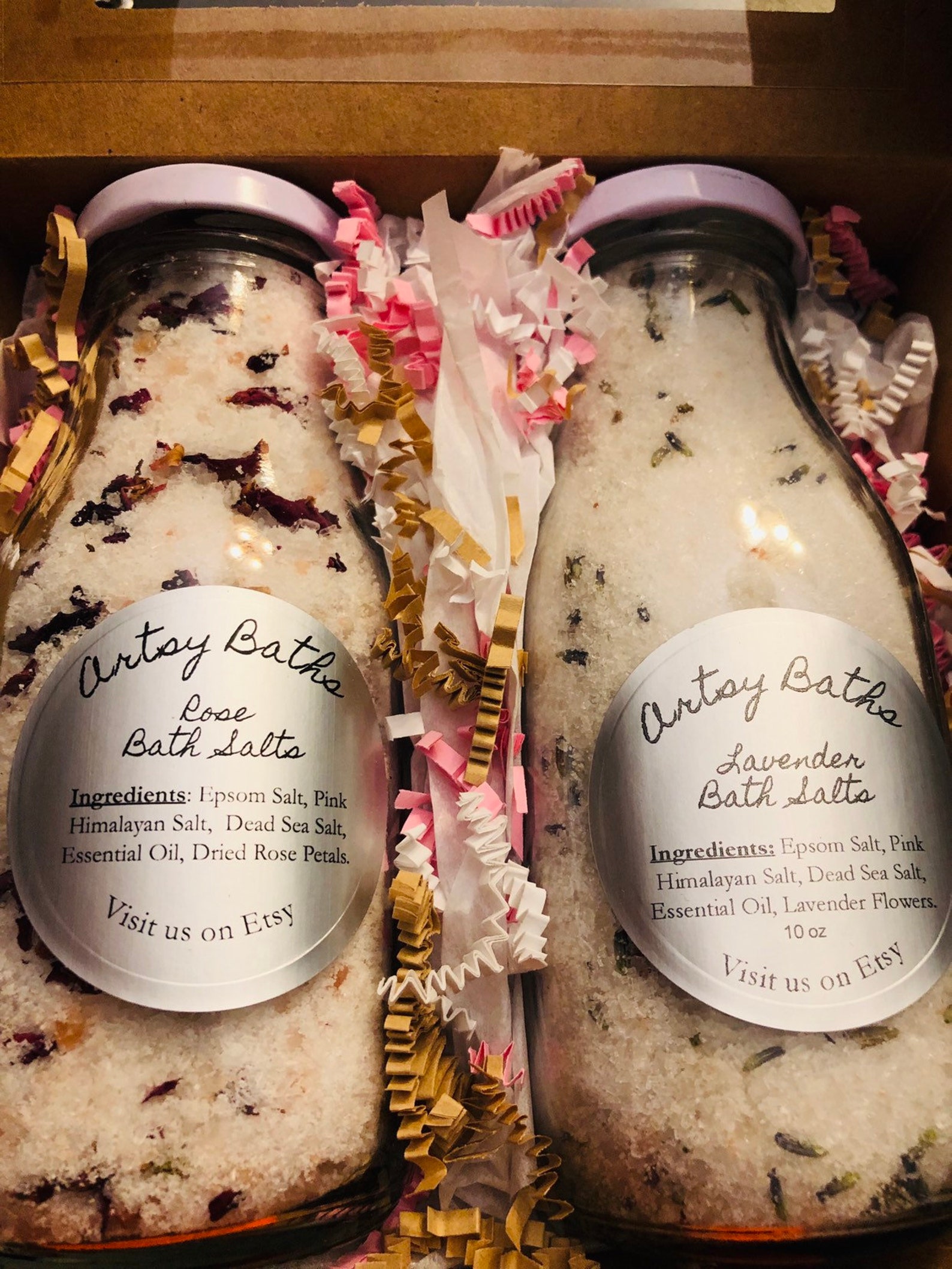 Bath Salt Gift Set Bath Salts Gift Basket Spa Etsy