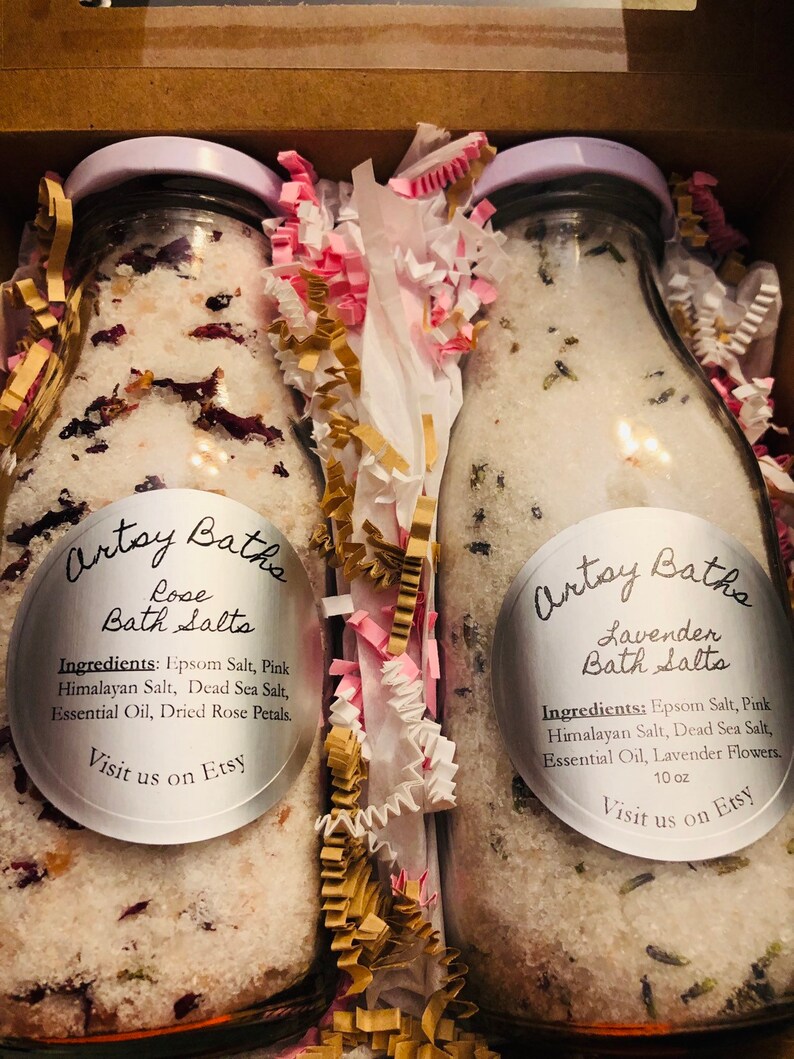 Bath Salt Gift Set Bath Salts Gift Basket Spa Etsy