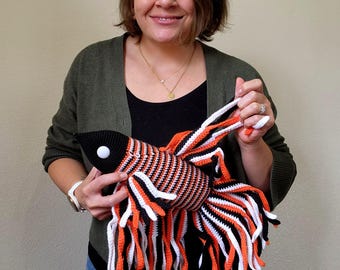 Crochet Large Crowntail Halloween Betta Fish