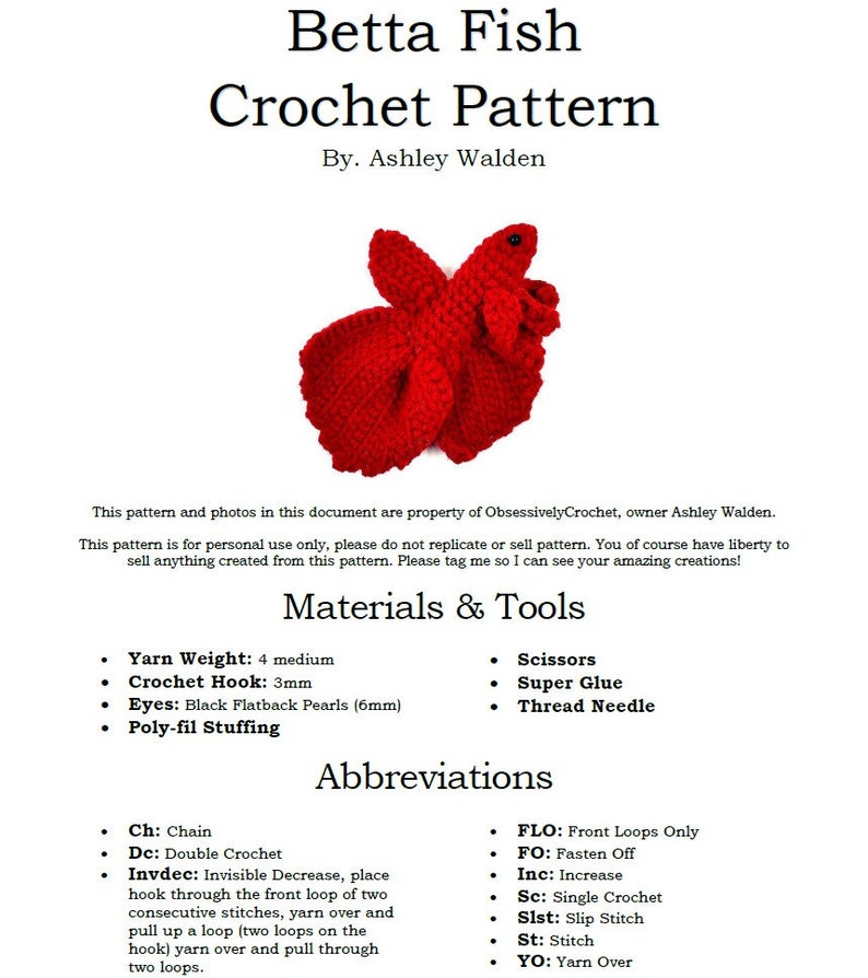 Small Betta Crochet Pattern image 2