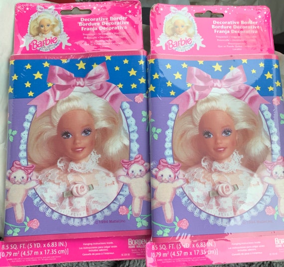 2 cenefas de papel de pared Barbie vintage de los 80 -  México