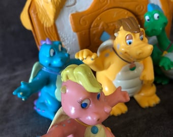 Vintage Dragon Tales Figurines Castle School in Sky Playset