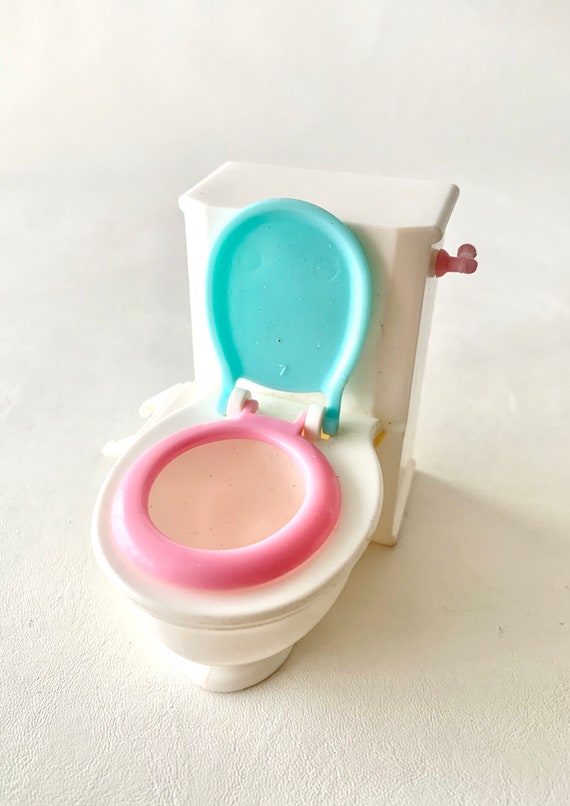 Vintage Puppenhaus Toilette Rosa Turkis Etsy