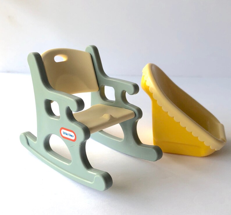 Vintage Little Tikes Dollhouse Rocker And Baby Seat Etsy