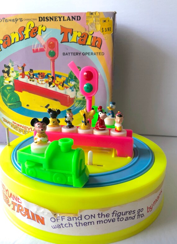 vintage mickey mouse disneyland disney train set 80's