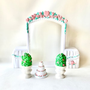 Vintage Fisher Price Garden Arbour Cake and Planted Trees