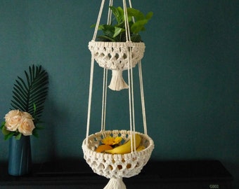 Macrame Fruit & Vegetable hammock, Macrame hanging basket,kitchen food storage bag