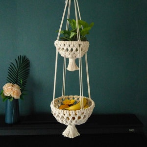 Macrame Fruit & Vegetable hammock, Macrame hanging basket,kitchen food storage bag