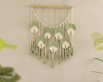 Macrame Large Leaf wall hanging, Macrame Leaves wall art hanging,Boho Tapestries home decor